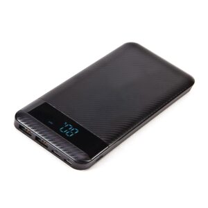 פאור בנק 10000mAh Li-Poly עם תצוגה דיגיטלית - שחור