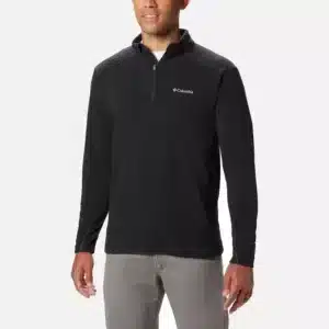 מעיל פליס לגברים Columbia Klamath Range™ II Half Zip שחור - שכבת בידוד קלה ונושמת