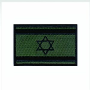 פאצ' דגל ישראל טקטי ירוק-שחור | רקום בסקוטש 7X5 ס"מ