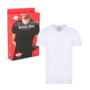 2 חולצות טי לגברים Lee Cooper צווארון וי 100% כותנה