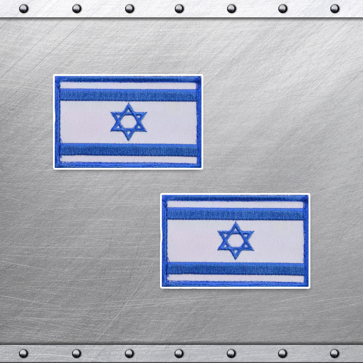 זוג פאצ'ים רקומים דגל ישראל עם סקוטש | לכובע וביגוד טקטי - כחול לבן 1 זוג פאצ'ים רקומים דגל ישראל עם סקוטש | לכובע וביגוד טקטי - כחול לבן זוג פאצ'ים רקומים דגל ישראל עם סקוטש | לכובע וביגוד טקטי - כחול לבן