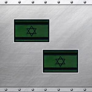 זוג פאצ'ים טקטיים דגל ישראל ירוק-שחור | סקוטש לכובע וביגוד