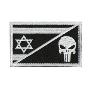 פאצ' גולגולת טקטי שחור לבן עם סקוטש
