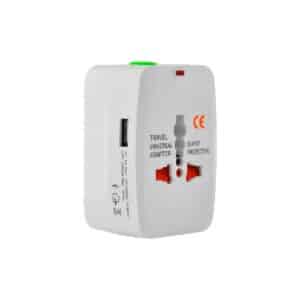 מתאם נסיעות אוניברסלי עולמי עם יציאת USB | הגנה מנחשולי מתח
