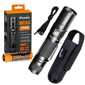 פנס טקטי FENIX UC35 V2.0 נטען 1000 לומן – עמיד למים ואבק