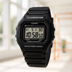 שעון קסיו Casio W-218H-1A דיגיטלי עמיד למים עם סטופר ותאורת LED