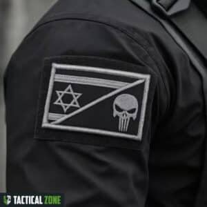 זוג פאצ'ים טקטיים גולגולת - שחור לבן, רקומים עם סקוטש