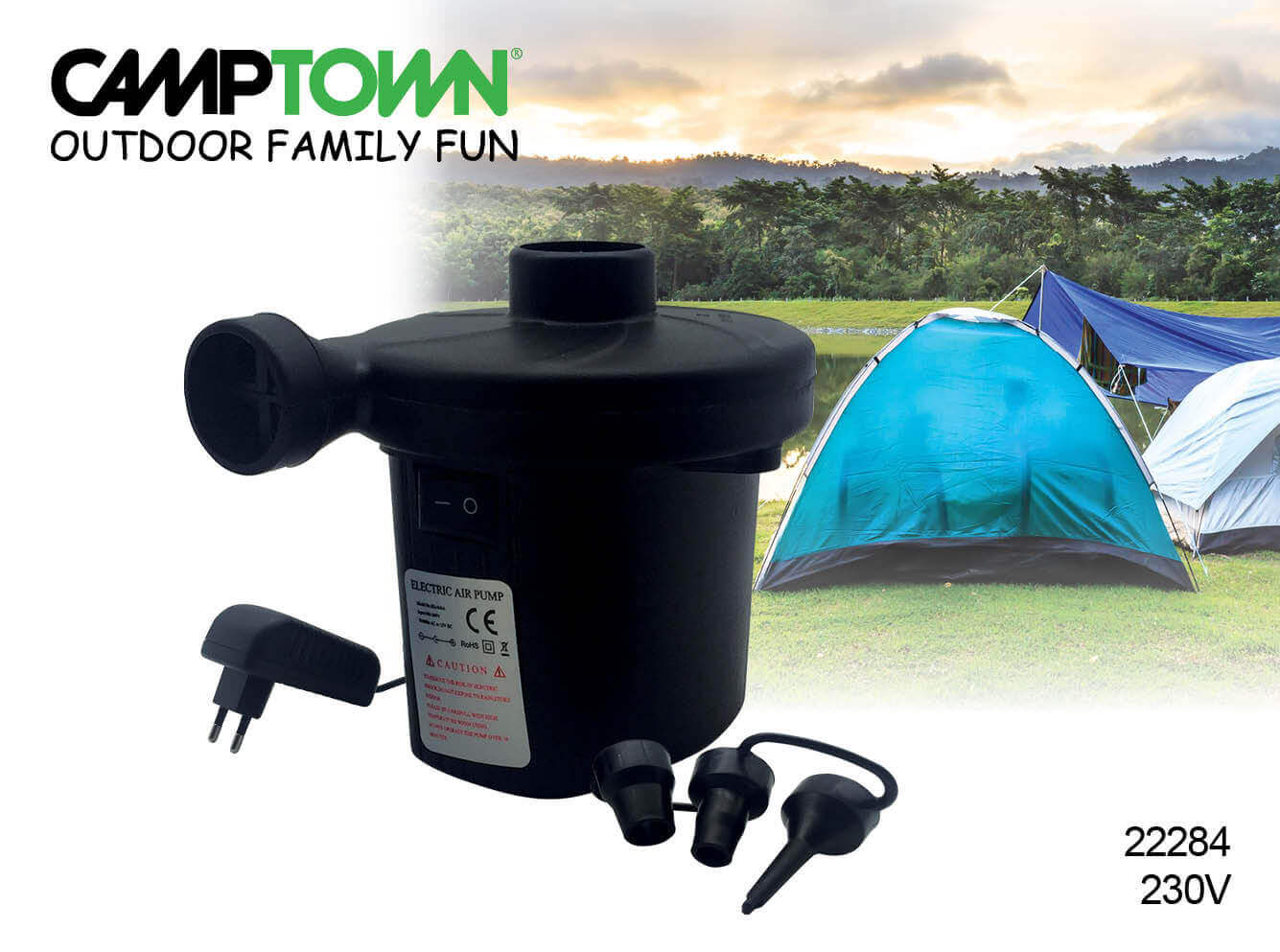 משאבה חשמלית 230V לניפוח Camptown – דגם MR-308 1 משאבה חשמלית 230V לניפוח Camptown – דגם MR-308 משאבה חשמלית 230V לניפוח Camptown – דגם MR-308